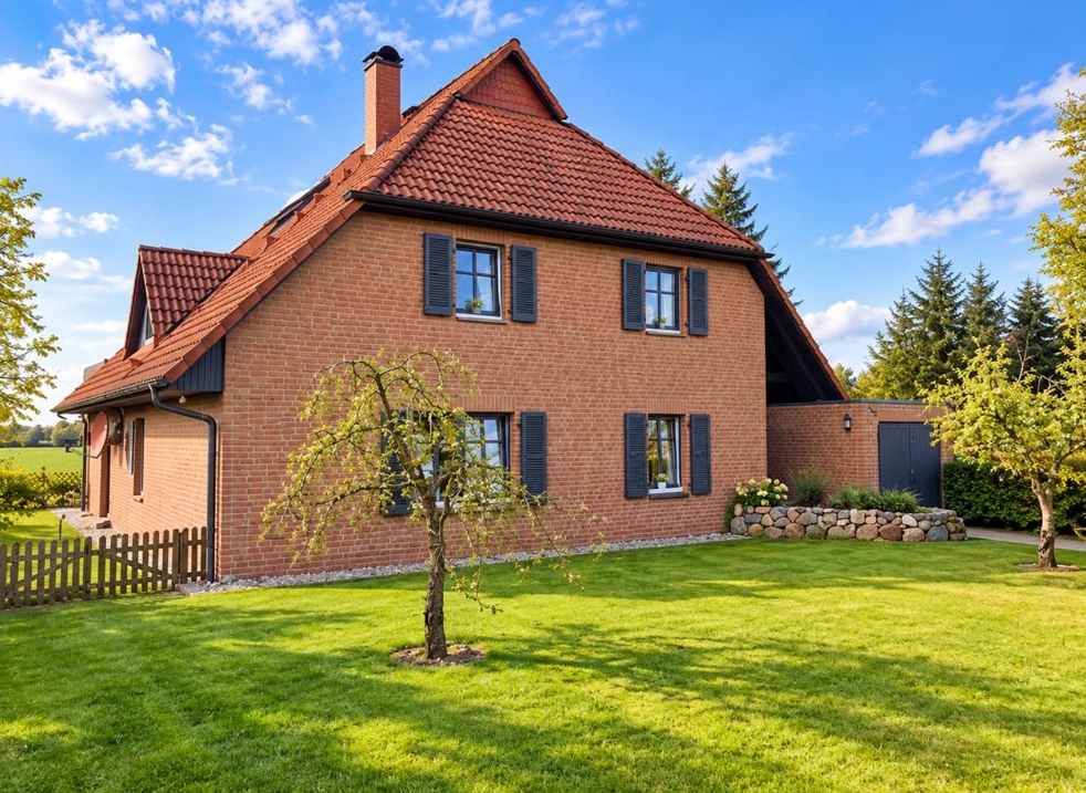 Außenansicht mit Garten